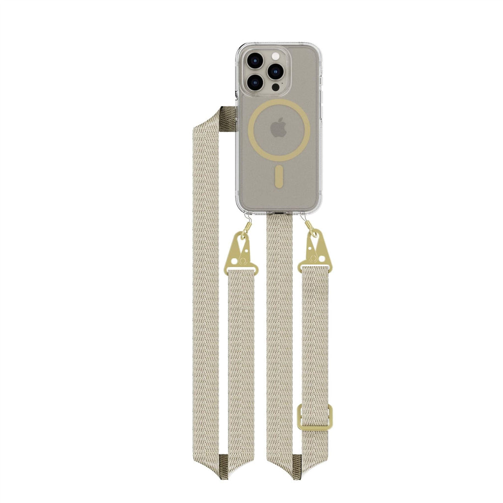FlexQuartz - Apple iPhone 15 Pro Case MagSafe Compatible with Cross-Body - Gold
