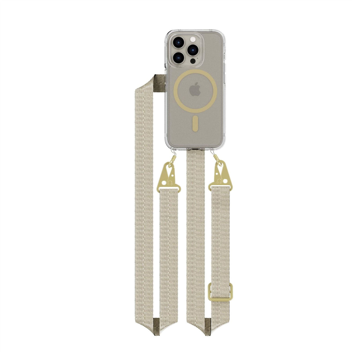 FlexQuartz - Apple iPhone 15 Pro Case MagSafe Compatible with Cross-Body - Gold