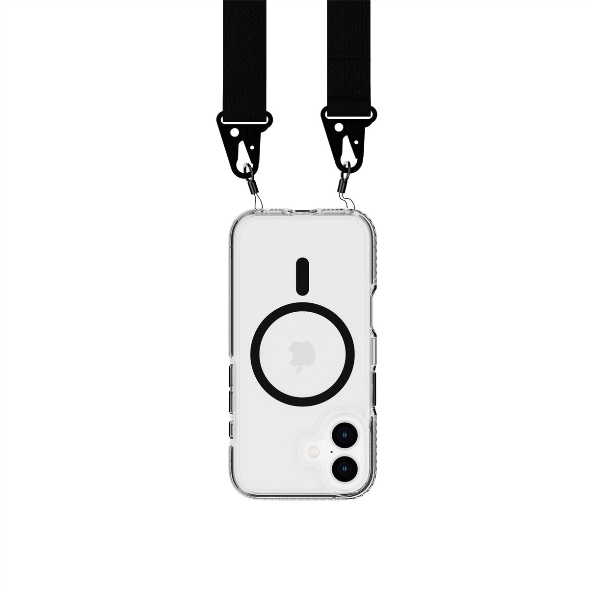 EvoCrystal - Apple iPhone 16 Case with Cross-Body -Black