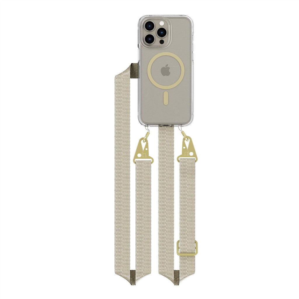 FlexQuartz - Apple iPhone 15 Pro Max Case MagSafe Compatible with Cross-Body - Gold