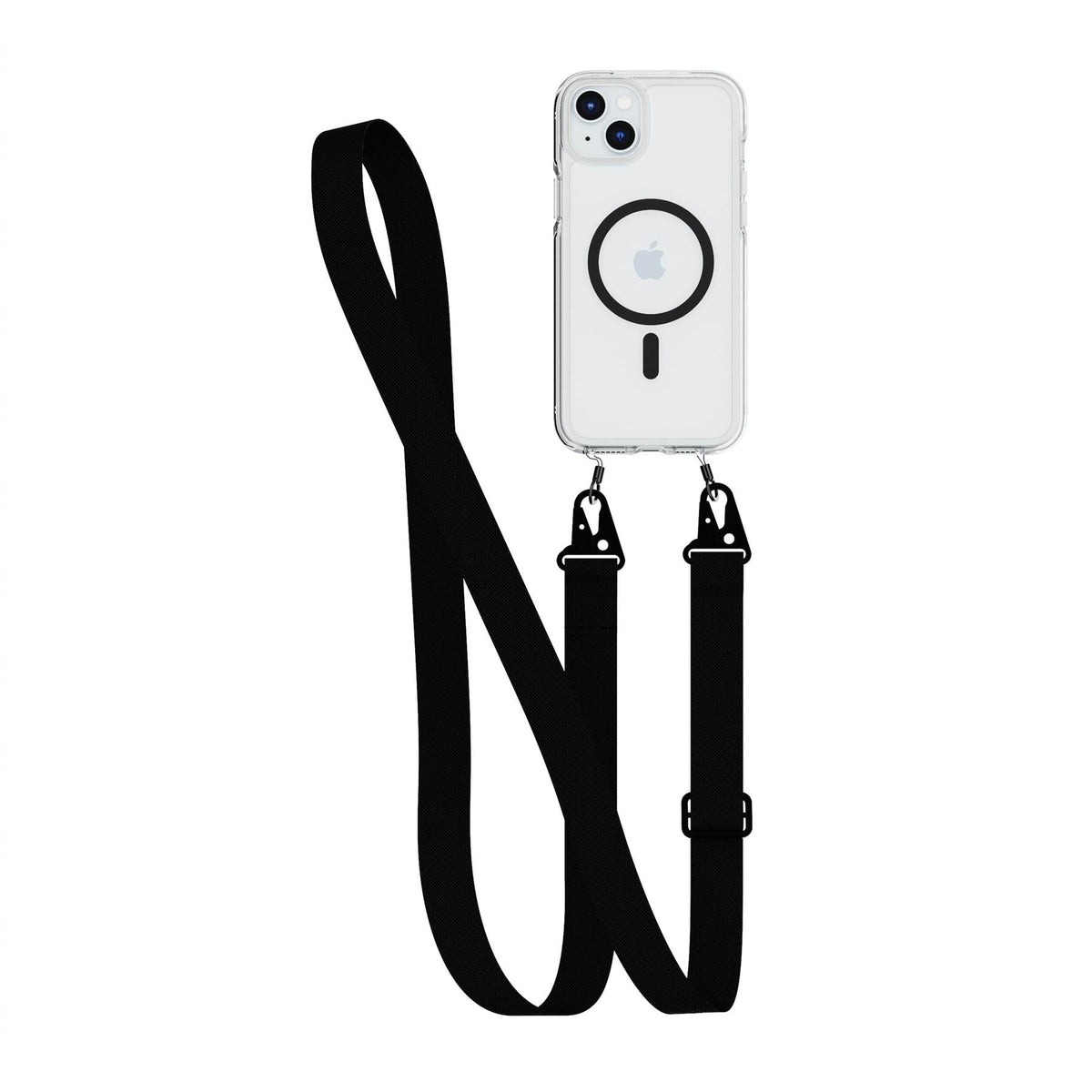 FlexQuartz - Apple iPhone 15 Plus Case MagSafe Compatible with Cross-Body - Black