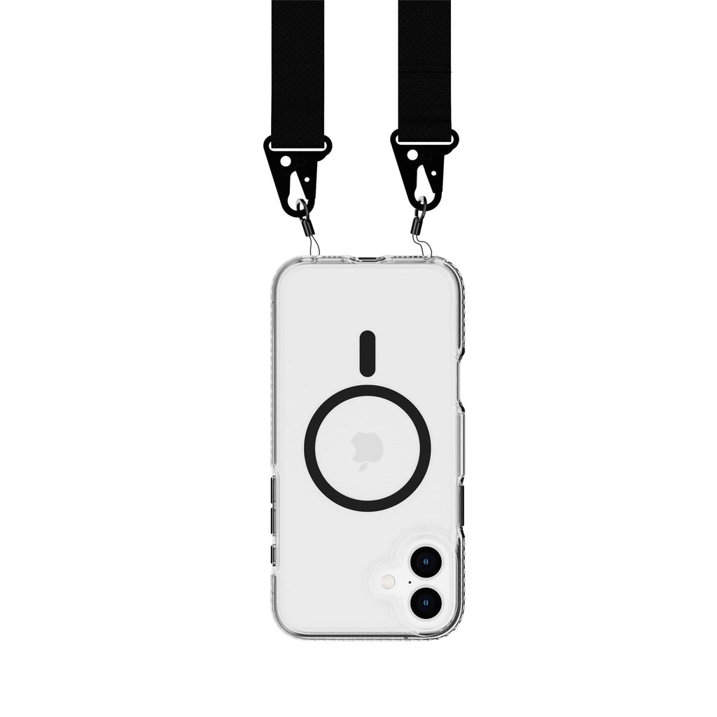 EvoCrystal - Apple iPhone 16 Plus Case with Cross-Body - Black