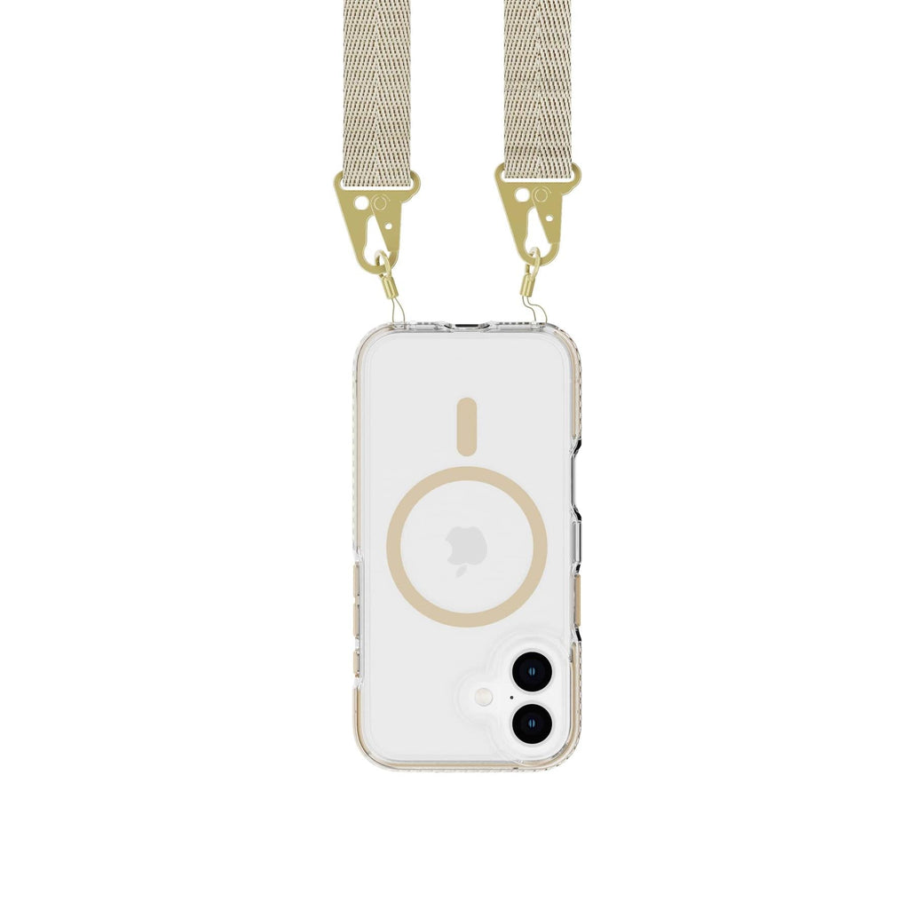 EvoCrystal - Apple iPhone 16 Case with Cross-Body -Gold