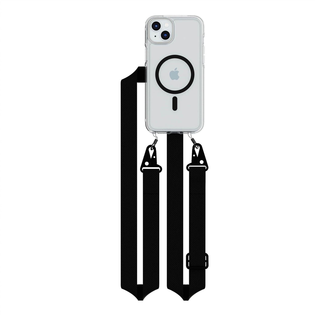FlexQuartz - Apple iPhone 15 Plus Case MagSafe Compatible with Cross-Body - Black
