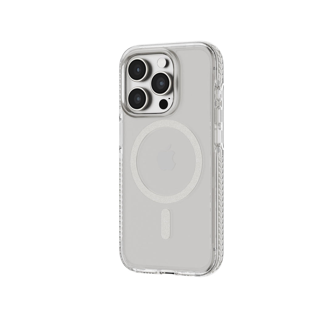 EvoCrystal - Apple iPhone 15 Pro Case MagSafe Compatible - White Titanium
