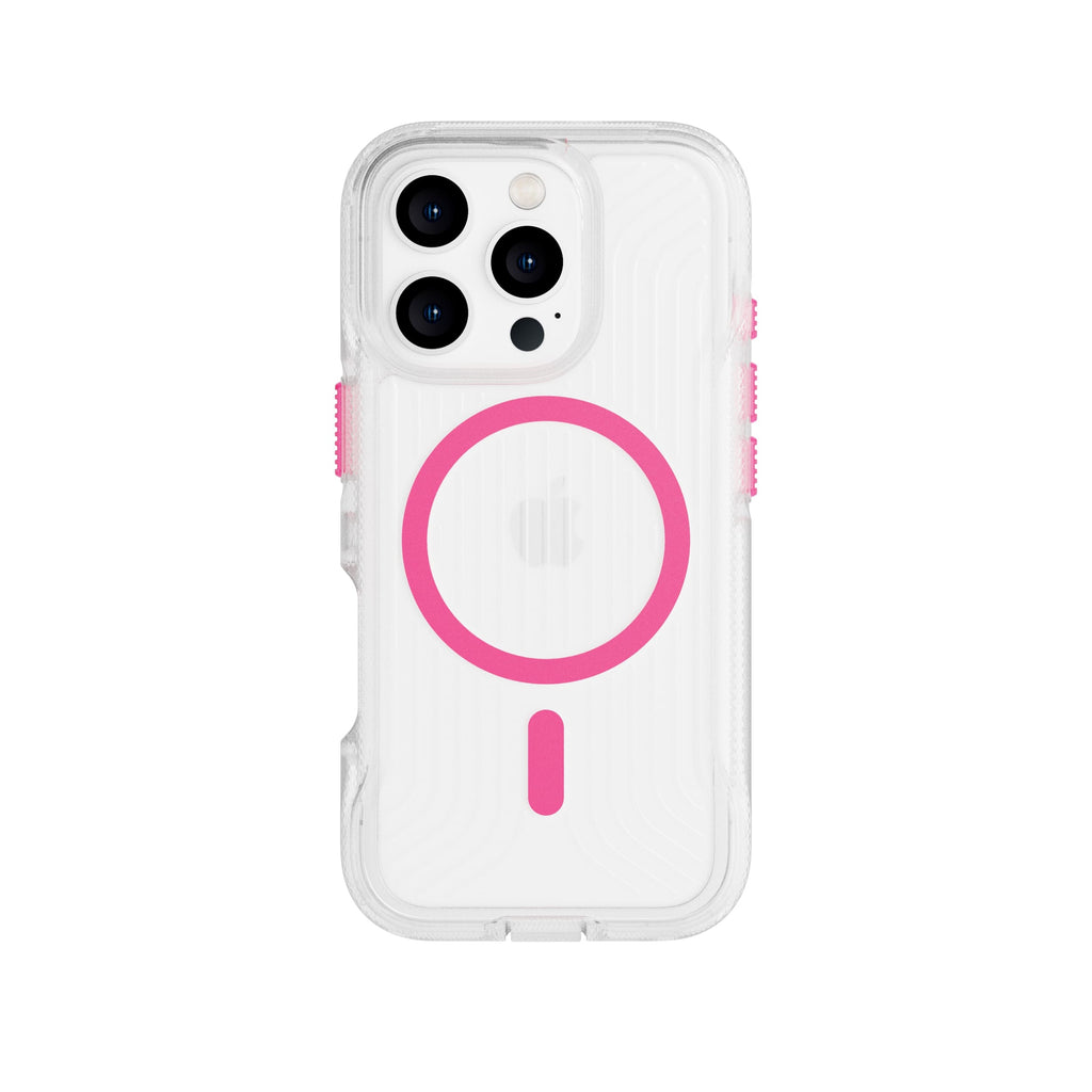 FlexPro - Apple iPhone 16 Pro Case MagSafe Compatible- Neon Pink/Orange Glow in the Dark