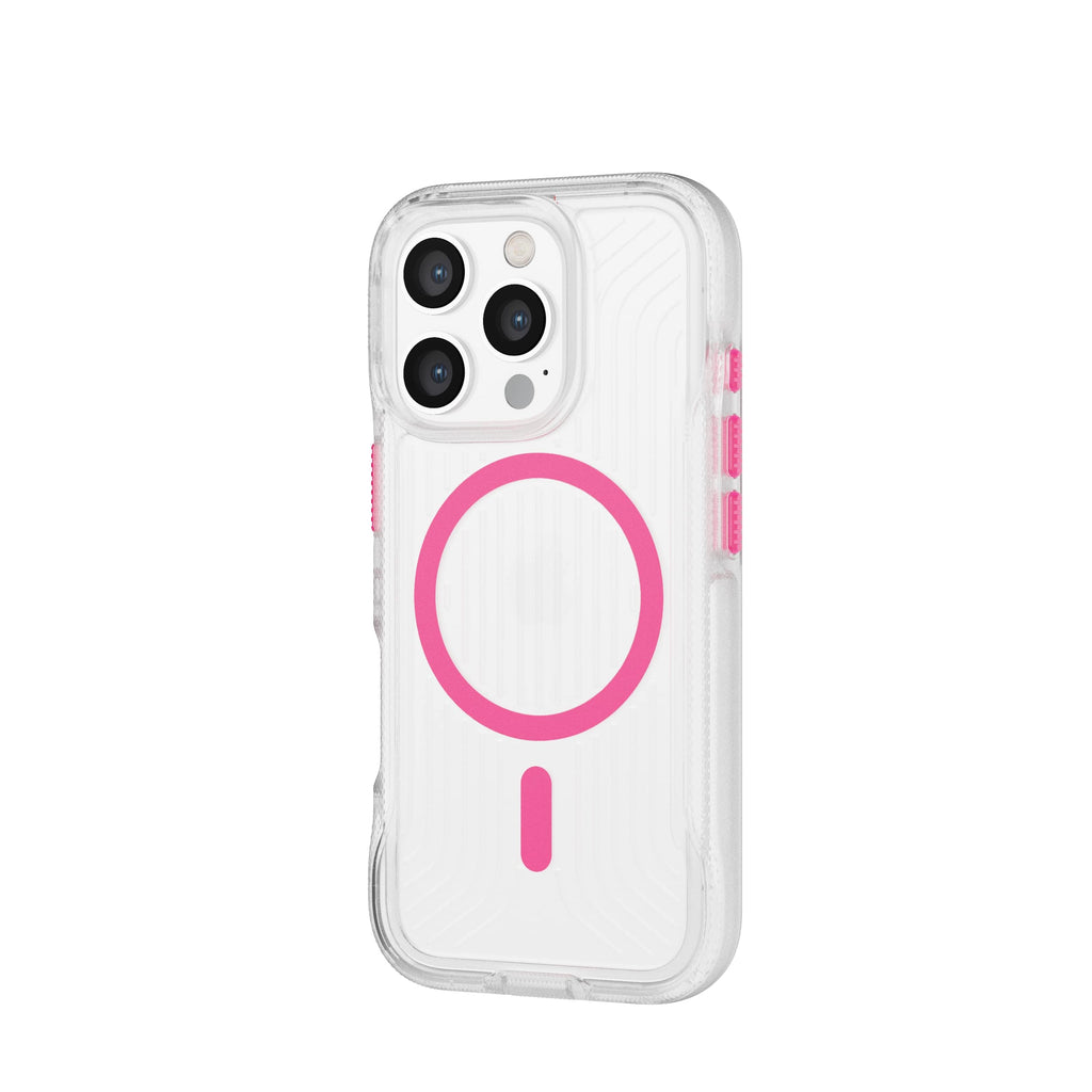 FlexPro - Apple iPhone 16 Pro Case MagSafe Compatible- Neon Pink/Orange Glow in the Dark