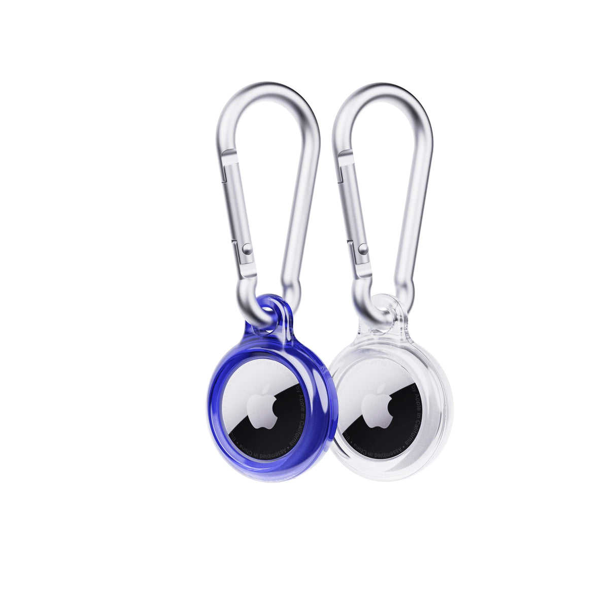 EvoPop - Apple AirTag Case Bundle (x2)- Electric Blue & Clear