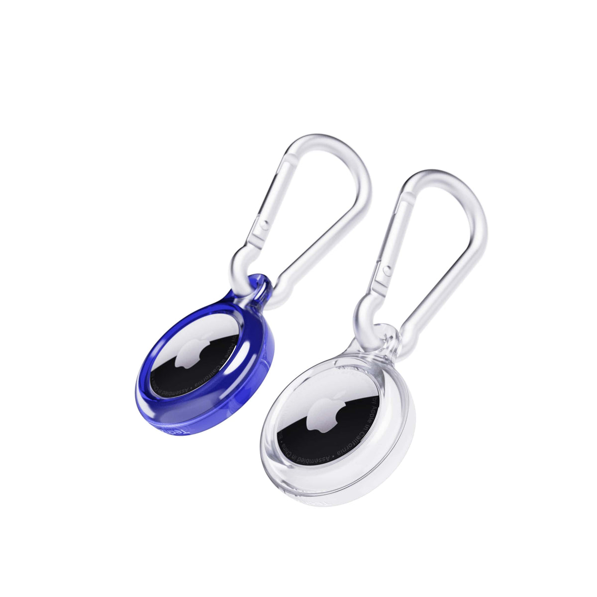 EvoPop - Apple AirTag Case Bundle (x2)- Electric Blue & Clear