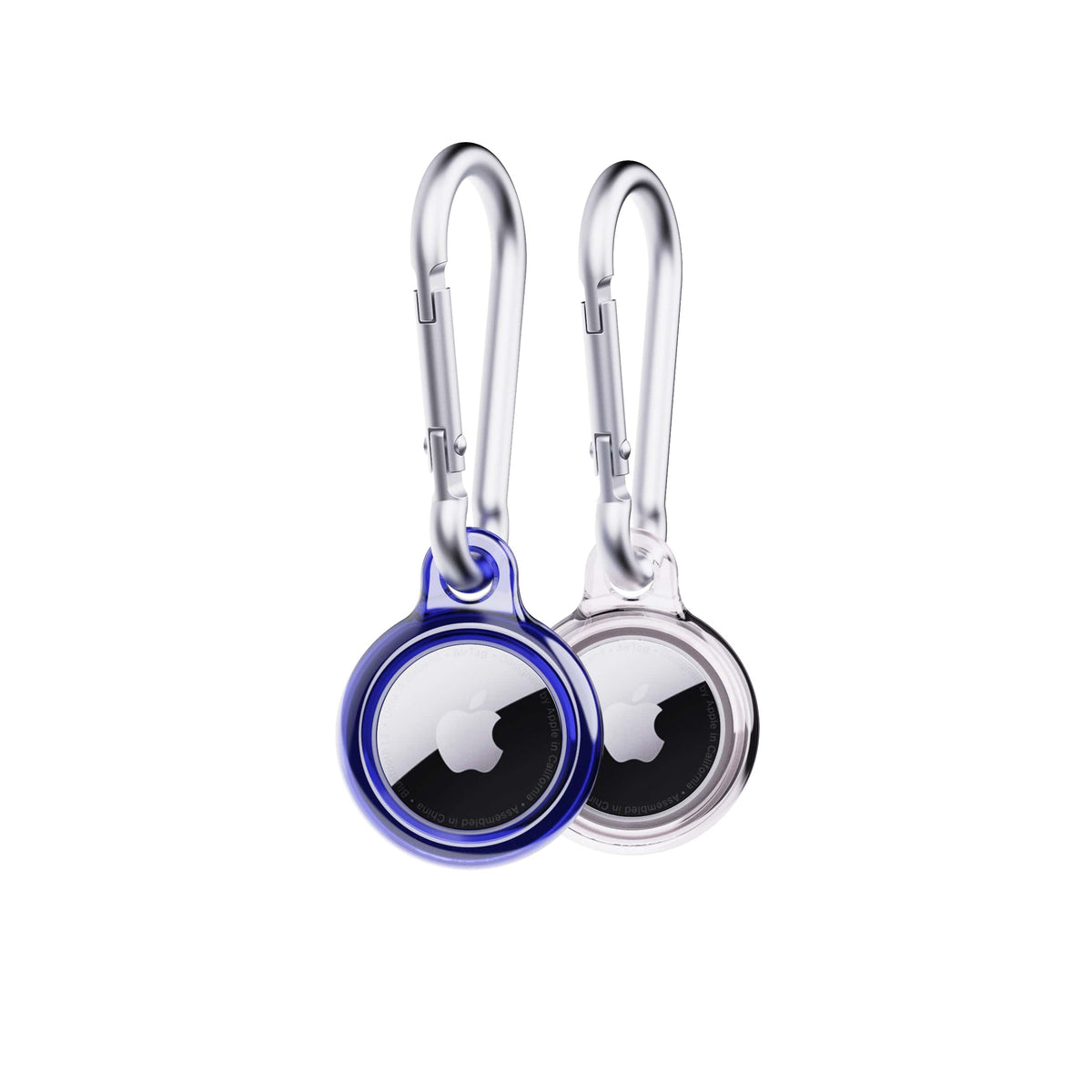 EvoPop - Apple AirTag Case Bundle (x2)- Electric Blue & Clear