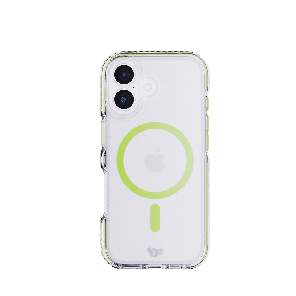 EvoCrystal Glow MagSafe - Apple iPhone 17 Case - Green (Glow-In-The-Dark MagSafe ring)