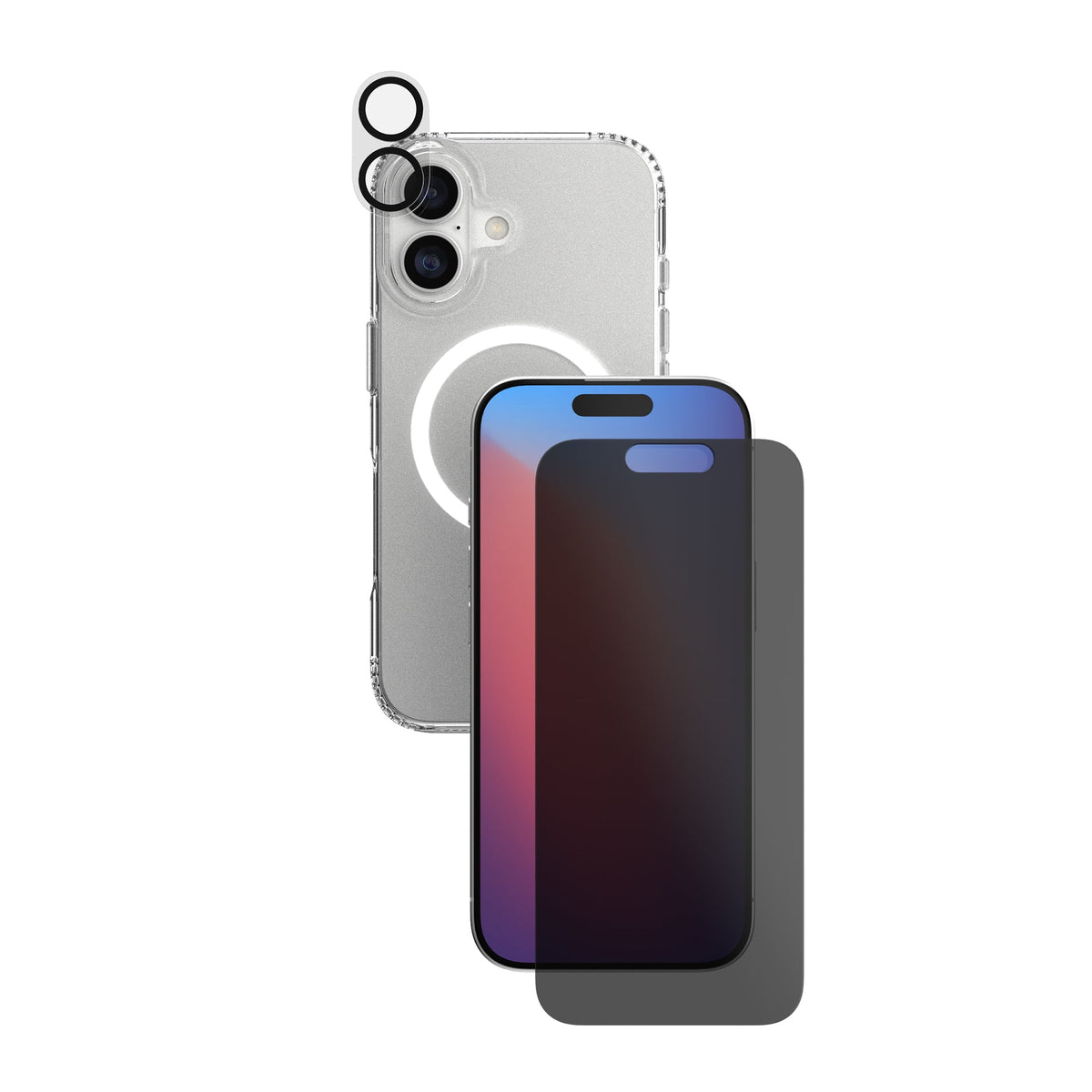 EvoLite Clear MagSafe + Privacy Glass + Camera Protector - Apple iPhone 17 Case - Clear/Privacy
