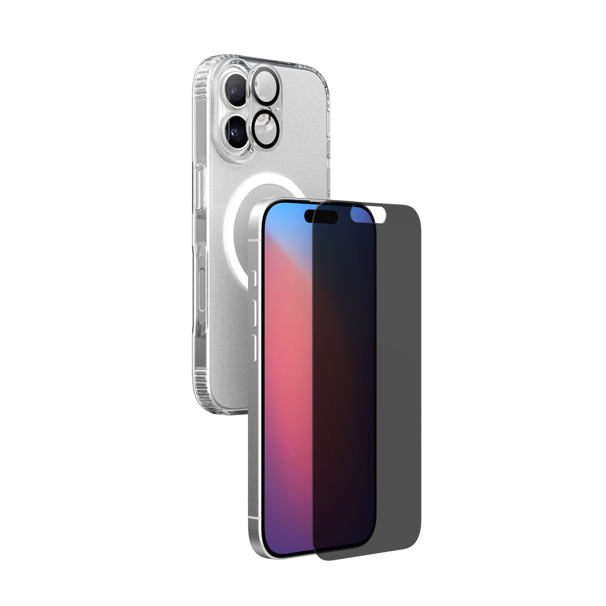 EvoLite Clear MagSafe + Privacy Glass + Camera Protector - Apple iPhone 17 Case - Clear/Privacy