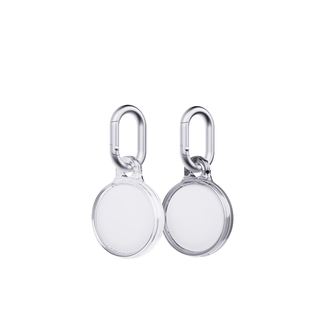 EvoPop - Apple AirTag Case Bundle (x2) - Silver & Clear