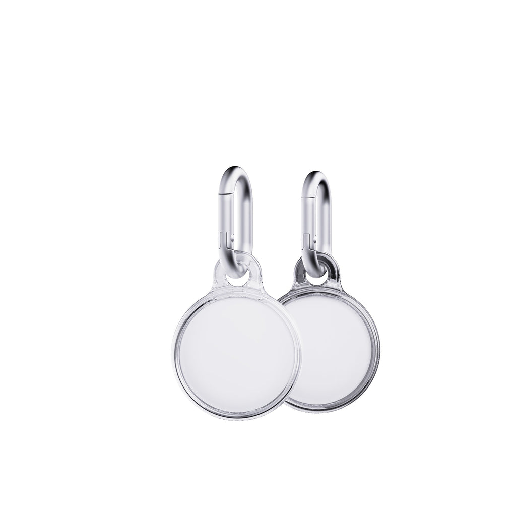 EvoPop - Apple AirTag Case Bundle (x2) - Silver & Clear