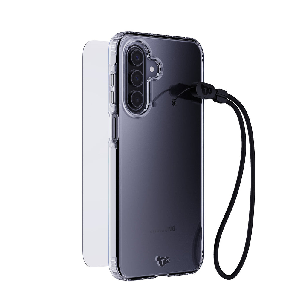 EvoLite Clear + Tempered Glass + Lanyard - Samsung Galaxy A17/A17 5G 3-in-1 Bundle - Clear