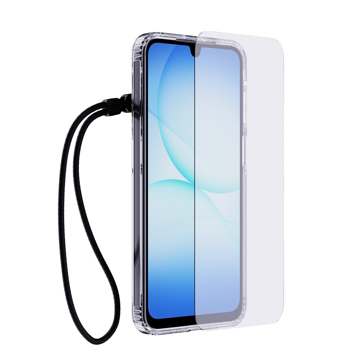 EvoLite Clear + Tempered Glass + Lanyard - Samsung Galaxy A17/A17 5G 3-in-1 Bundle - Clear