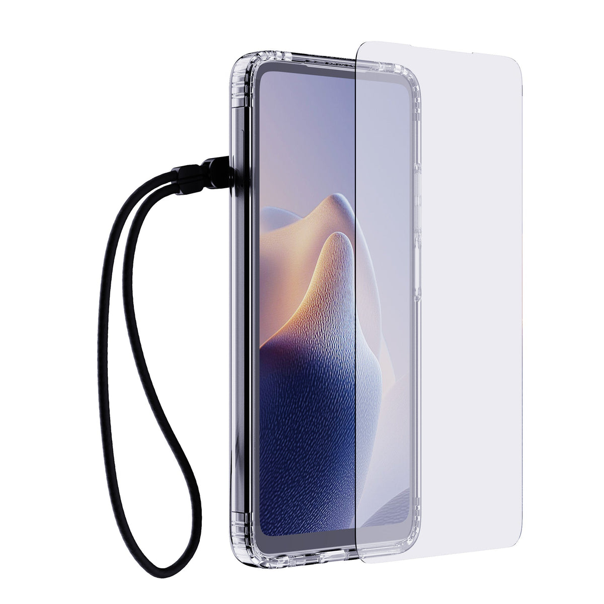 EvoLite Clear + Tempered Glass + Lanyard - Motorola moto g play (2026) / moto g (2026) 3-in-1 Bundle - Clear