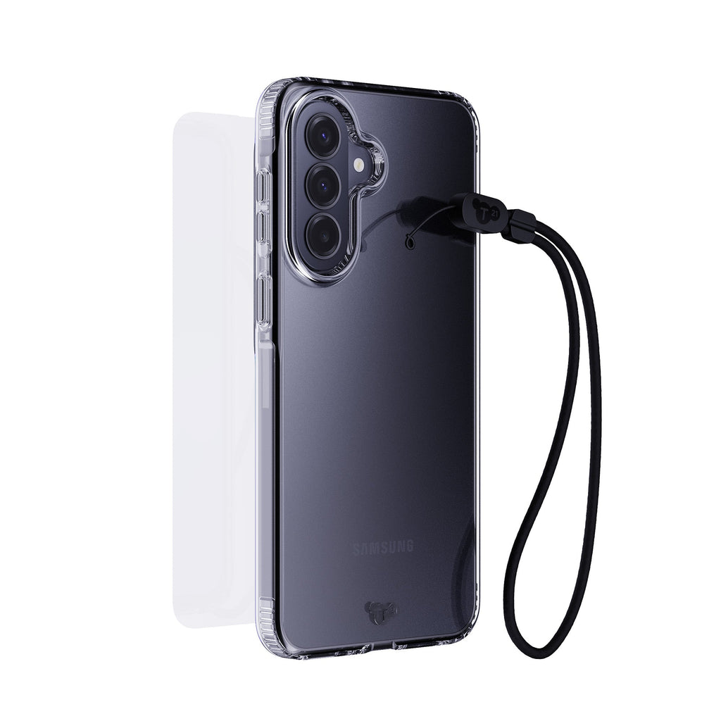 EvoLite Clear + Tempered Glass + Lanyard - Samsung Galaxy A37/A36 3-in-1 Bundle - Clear