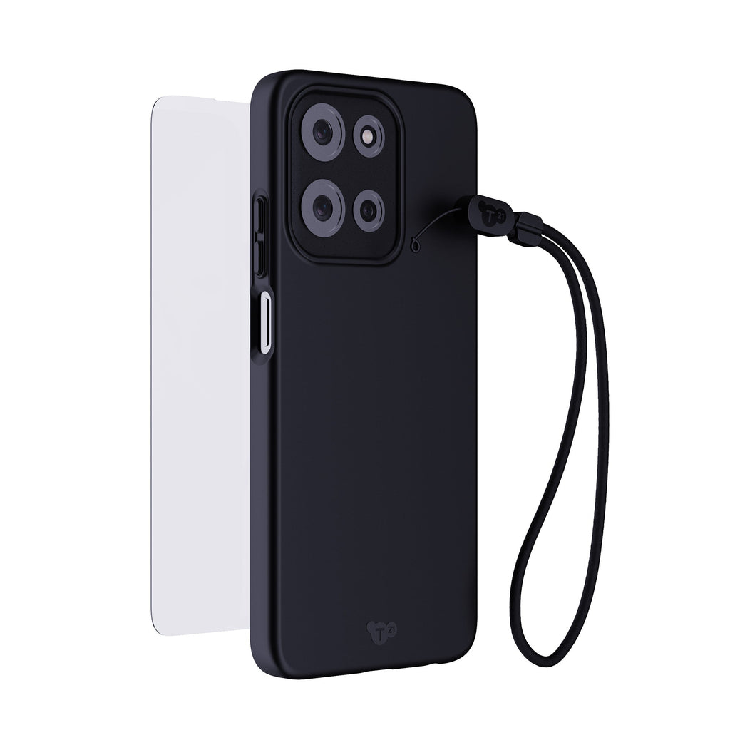 EvoLite + Tempered Glass + Lanyard - Motorola moto g stylus (2026/2025) 3-in-1 Bundle - Black