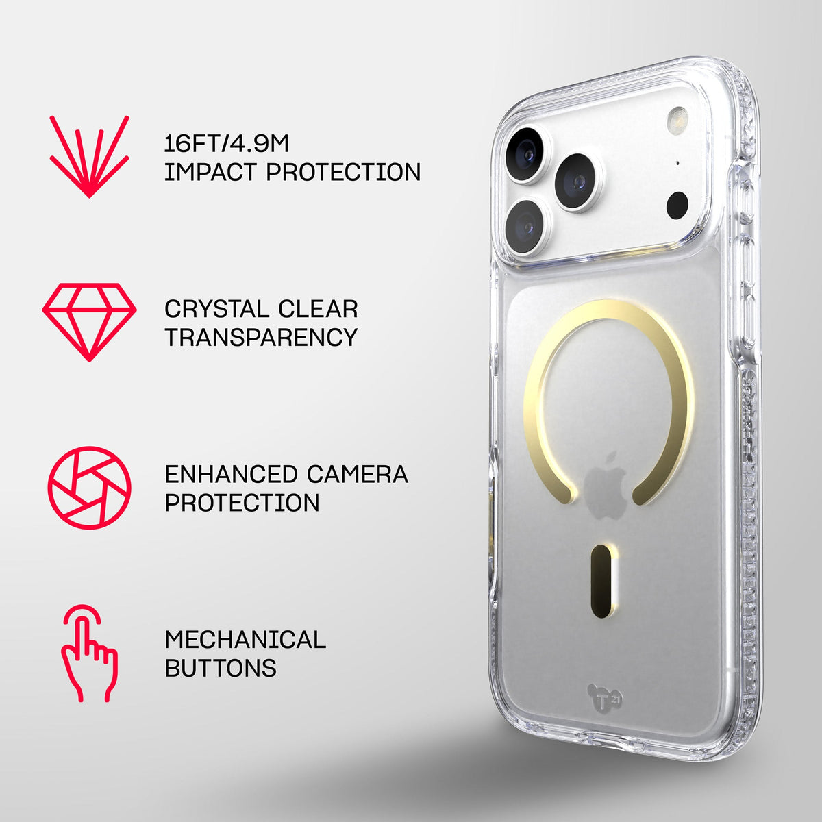 EvoCrystal MagSafe - Apple iPhone 18 Pro Max/17 Pro Max Case - Clear/Gold