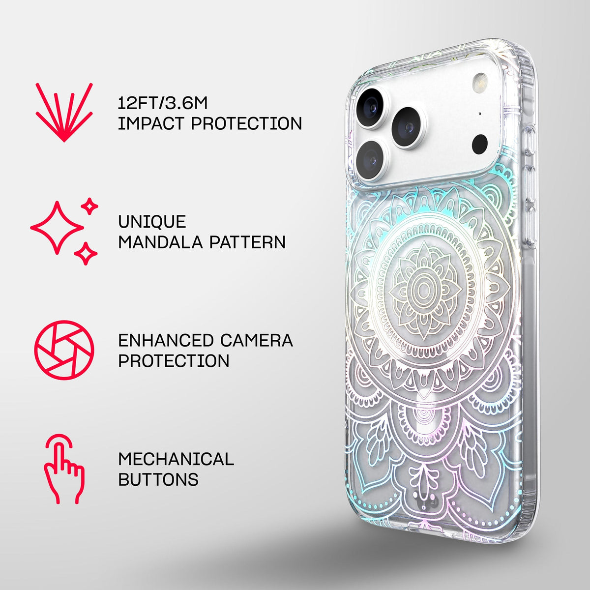 EvoClear Print MagSafe - Apple iPhone 18 Pro Max/17 Pro Max Case - Mandala