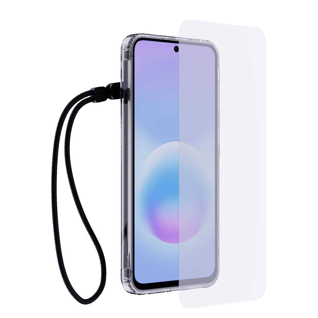 EvoLite Clear + Tempered Glass + Lanyard - Samsung Galaxy A57 5G 3-in-1 Bundle - Clear