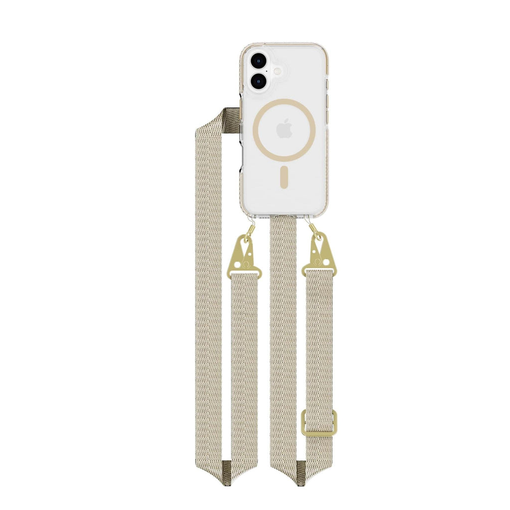 EvoCrystal - Apple iPhone 16 Case with Cross-Body -Gold