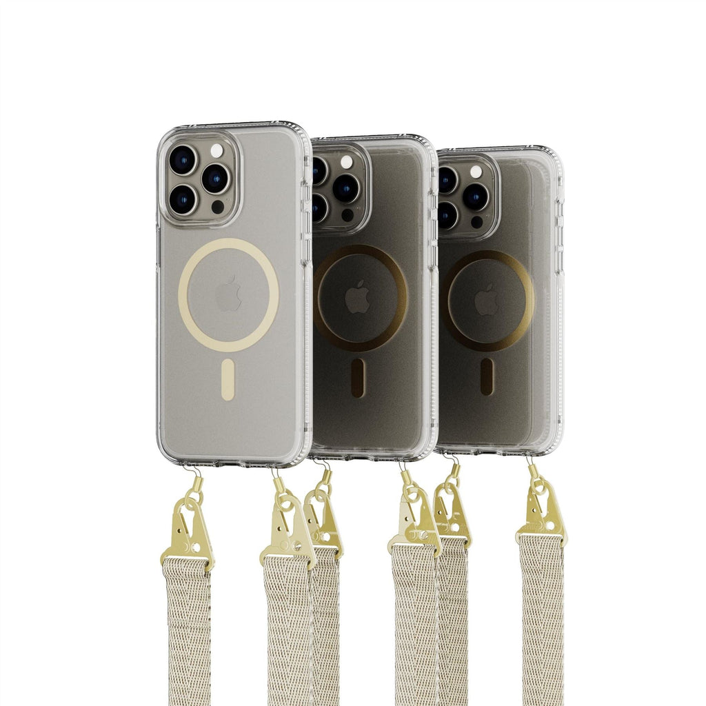 FlexQuartz - Apple iPhone 15 Pro Max Case MagSafe Compatible with Cross-Body - Gold