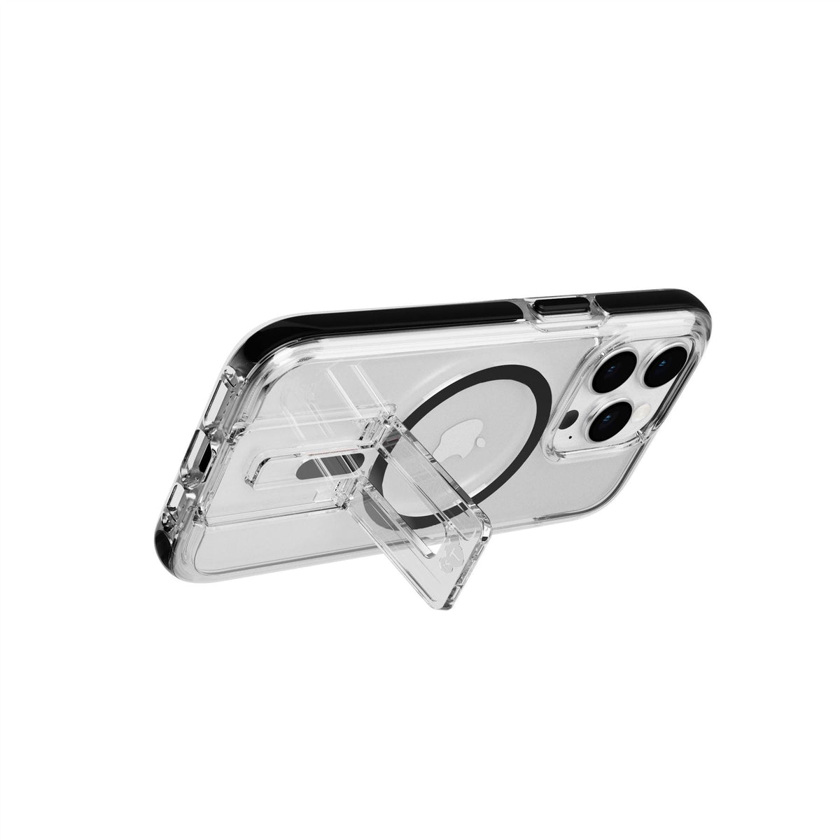 EvoCrystal Kick - Apple iPhone 15 Pro Case MagSafe Compatible - Clear Black