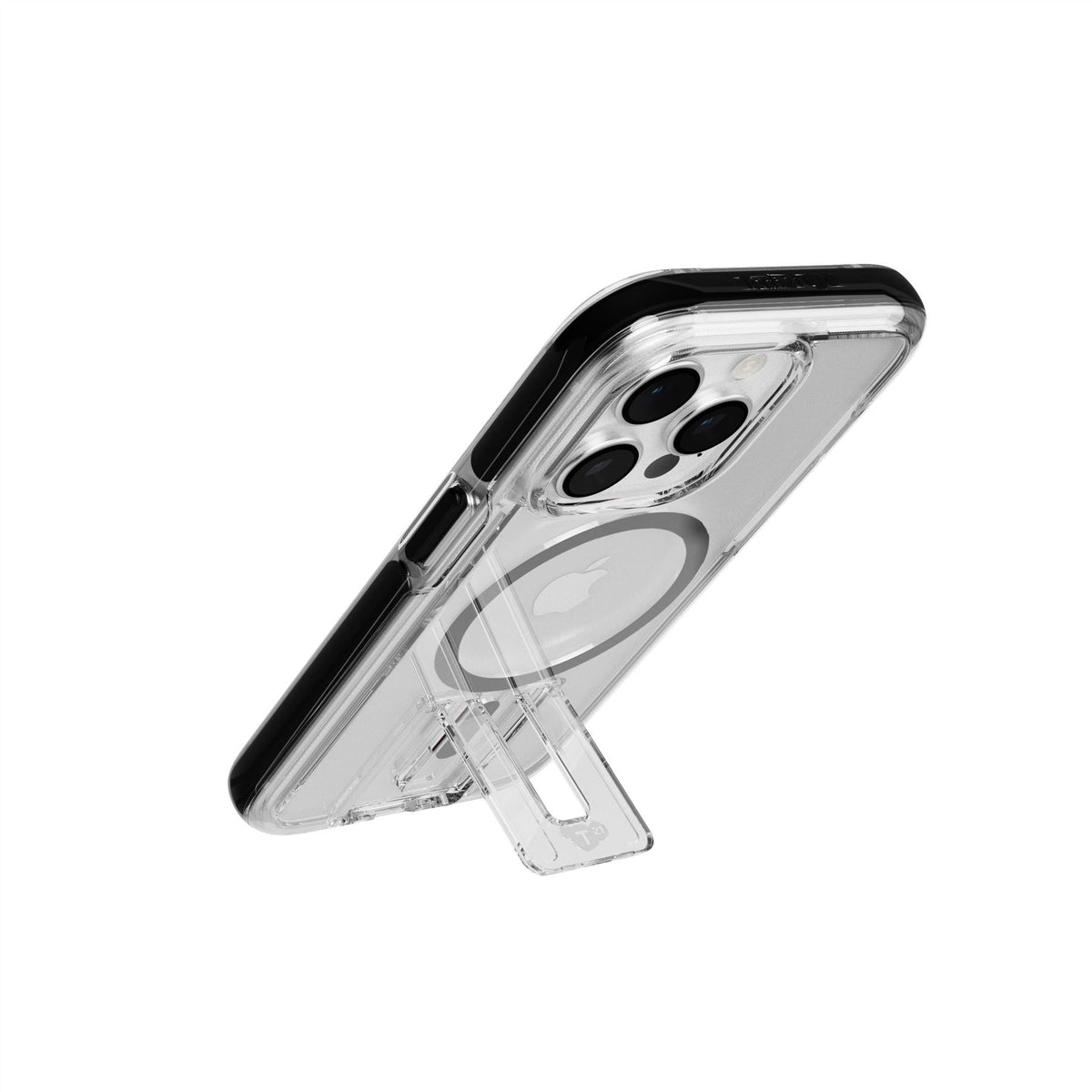 EvoCrystal Kick - Apple iPhone 15 Pro Case MagSafe Compatible - Clear Black