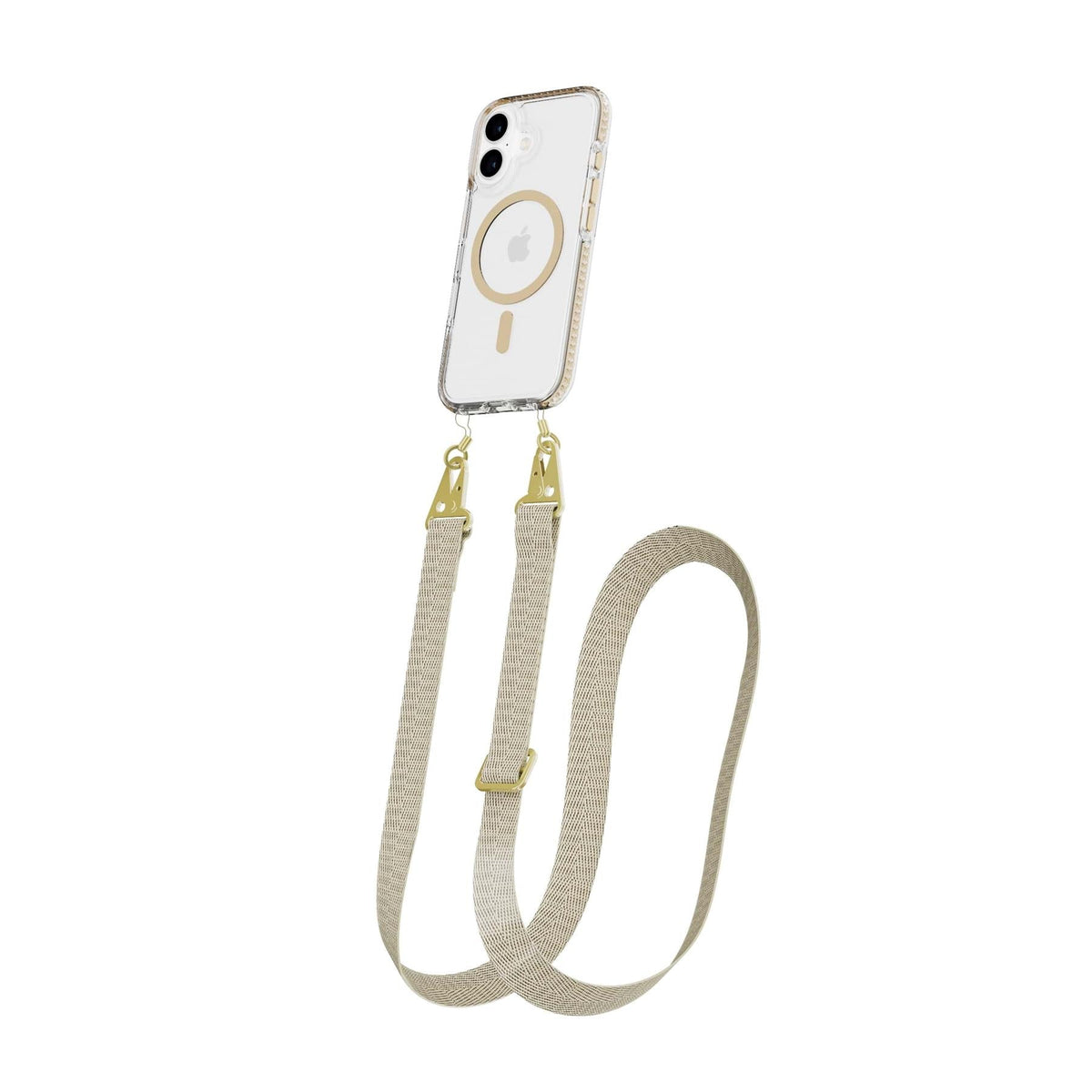EvoCrystal - Apple iPhone 16 Case with Cross-Body -Gold