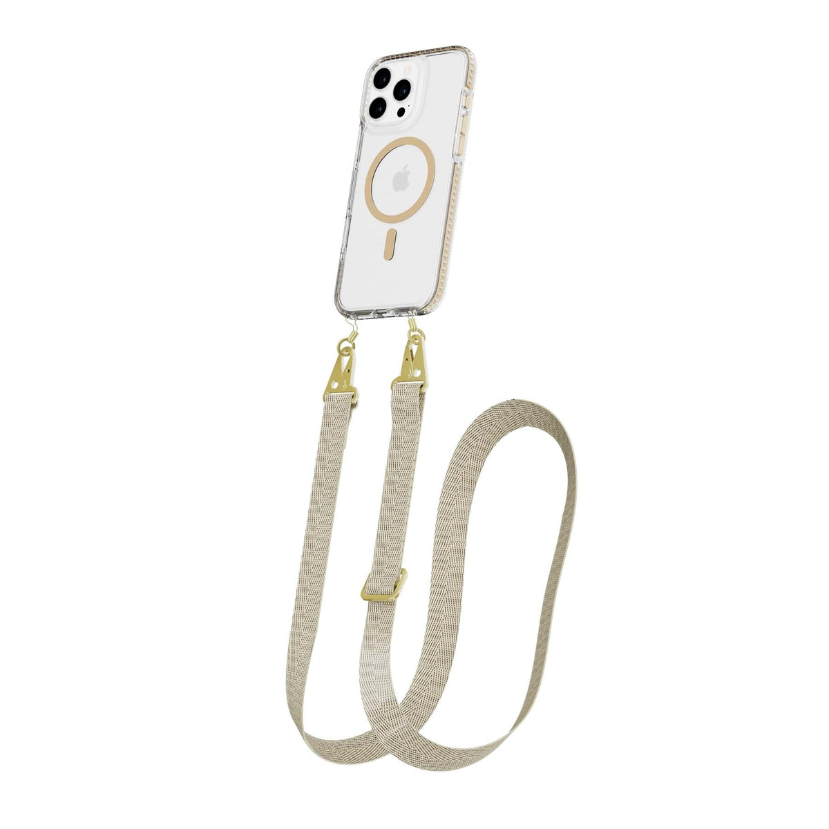 EvoCrystal - Apple iPhone 16 Pro Max Case with Cross-Body - Gold